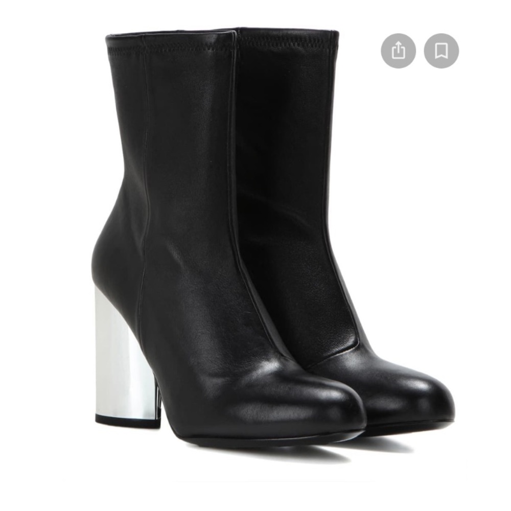Black chrome heeled boots